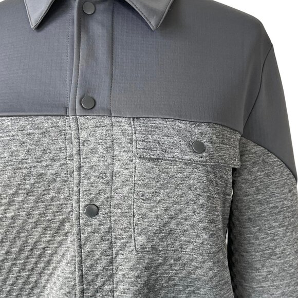 All In Motion Jacquard Shirt Jacket Mens Medium Gray New Snap Front - Picture 5 of 11